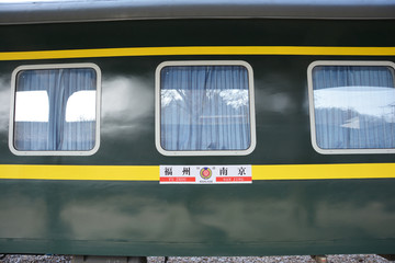 绿皮火车车窗
