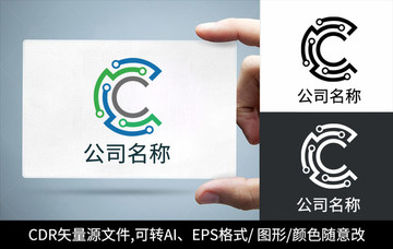 创意C字母logo标志商标设计