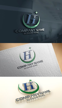 H字母网络科技logo设计