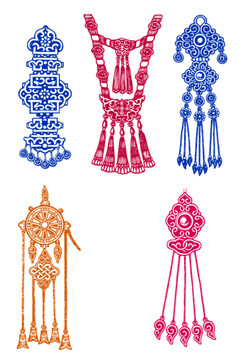 传统民族装饰蒙古族配饰装饰花纹