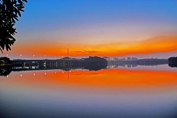 松山湖黄昏风景