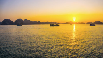 港湾的晚霞