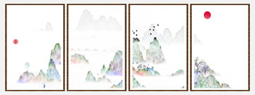 中国水彩水墨装饰画