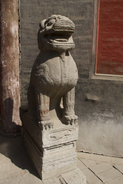 韩城文庙戟门石狮