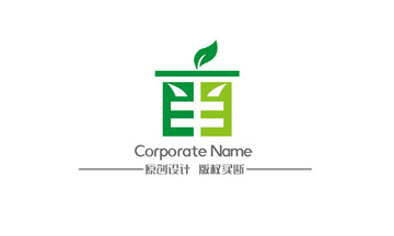 半亩绿色元素图形logo