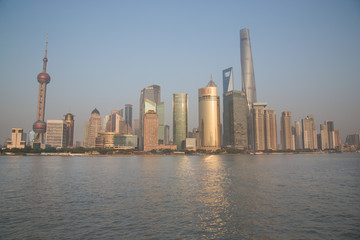 上海陆家嘴全景自然光线