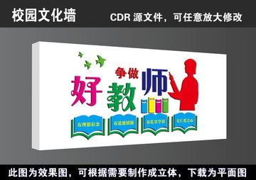学校四有好教师文化墙立体展板