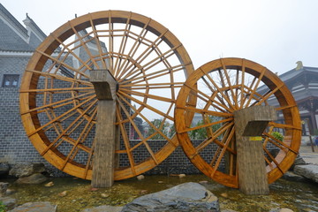 古代水车木轮