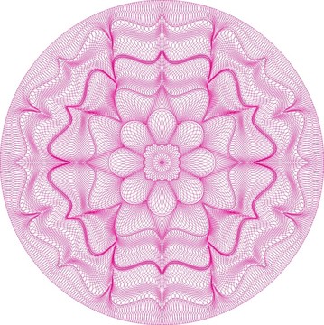 洋红防伪团花