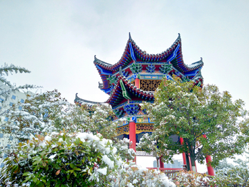 雪中亭子