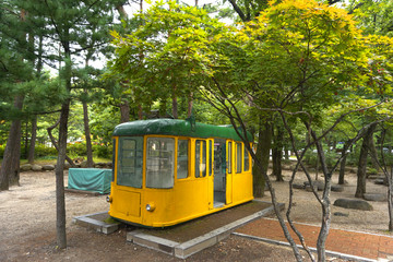 韩国雪岳山国家公园老式缆车展出