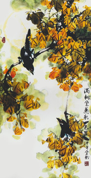 水墨花鸟