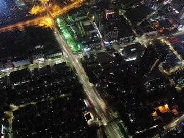 航拍深圳公路夜景