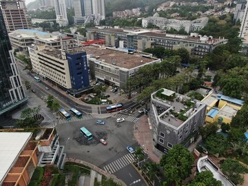 航拍深圳建筑屋顶