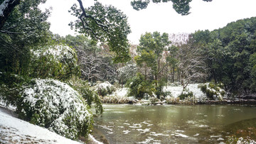 公园雪景