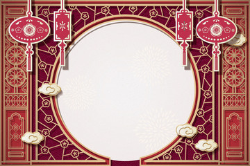 中国风春节卡片背景设计模板