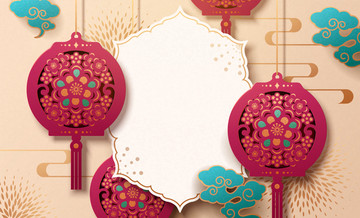 春节祝福贺卡背景设计模板