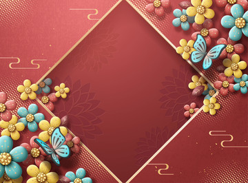 精美中国春节贺卡背景设计模板