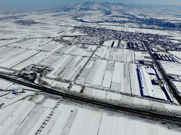 农村雪景