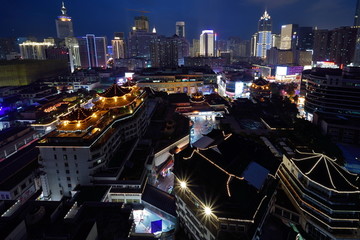深圳罗湖东门商圈城市风光夜景