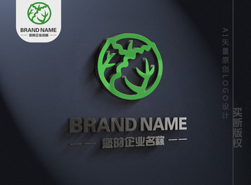 大白菜logo创意青菜标志设计