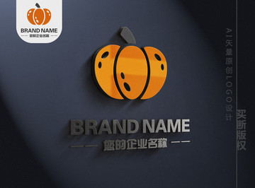 创意可爱南瓜logo品牌标志