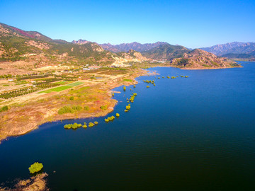 航拍青岛崂山水库