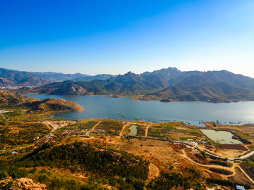 航拍青岛崂山水库