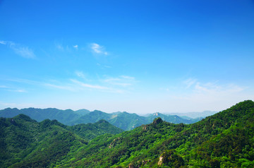 千山五佛顶山顶观群山风光