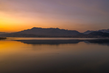 济南卧虎山水库朝霞23