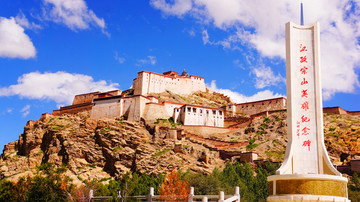 西藏江孜宗山古堡红河谷