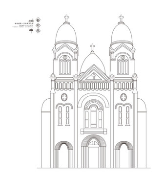 天津地标建筑天津西开老教堂