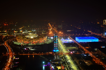 北京奥体中心夜景