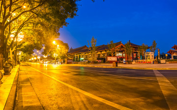 陕西西安大雁塔广场城市夜景