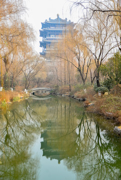 大明湖冬景