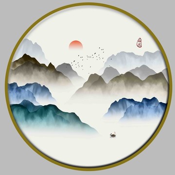 水墨山水装饰画