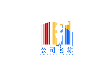 创意条形码公司logo标志