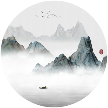 抽象意境山水装饰画