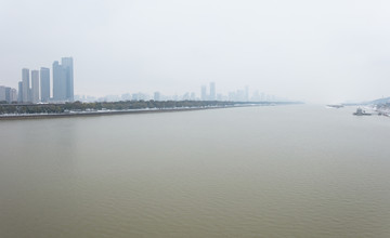 雪景湘江橘子洲