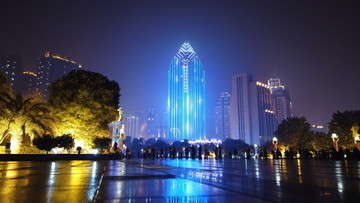 涪陵两江广场夜景