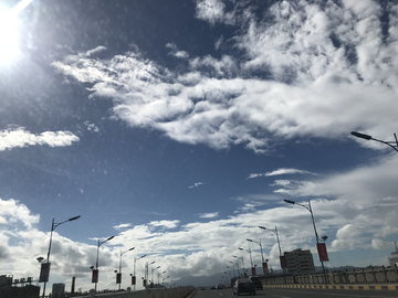阳光 太阳 蓝天白云