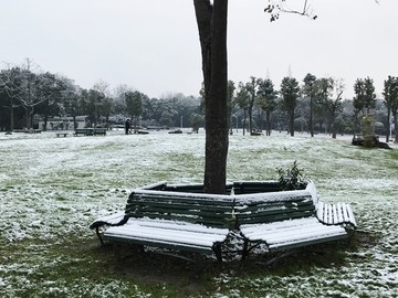 公园雪景