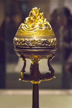 汉代鎏金鎏银铜竹节熏炉