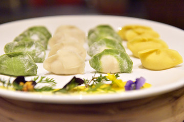 中国菜系饺子特写图片