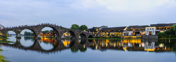 塘栖古镇夜景全景