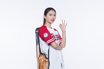 棒球女运动员素材图片