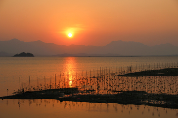 海岛夕阳风光