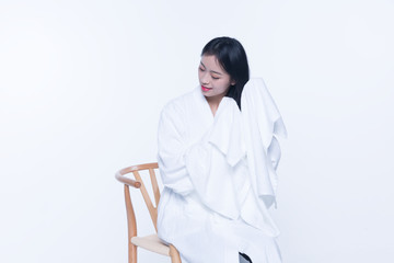 白色浴袍摄影高清素材大全