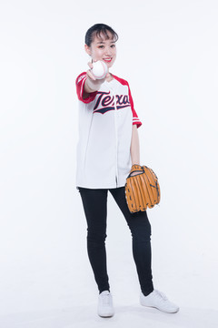 女棒球员高清摄影图
