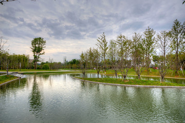 兰溪兰湖景区景观水池